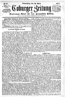 Coburger Zeitung Donnerstag 12. April 1877