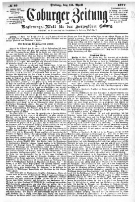 Coburger Zeitung Freitag 13. April 1877