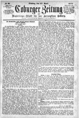 Coburger Zeitung Dienstag 17. April 1877