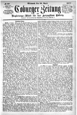 Coburger Zeitung Mittwoch 18. April 1877