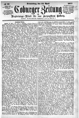 Coburger Zeitung Donnerstag 19. April 1877