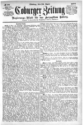 Coburger Zeitung Dienstag 24. April 1877