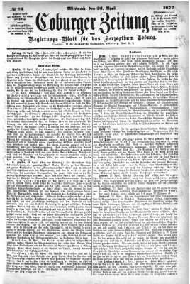 Coburger Zeitung Mittwoch 25. April 1877