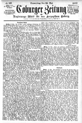 Coburger Zeitung Donnerstag 24. Mai 1877