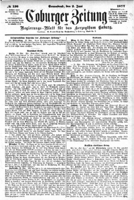 Coburger Zeitung Samstag 2. Juni 1877