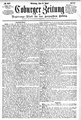 Coburger Zeitung Montag 4. Juni 1877