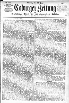 Coburger Zeitung Dienstag 12. Juni 1877