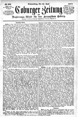 Coburger Zeitung Donnerstag 14. Juni 1877