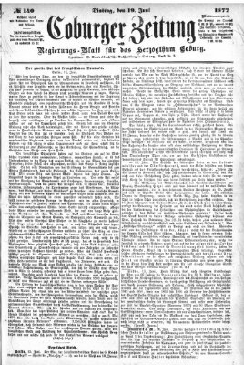 Coburger Zeitung Dienstag 19. Juni 1877