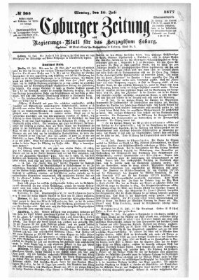 Coburger Zeitung Montag 16. Juli 1877