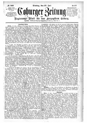 Coburger Zeitung Dienstag 17. Juli 1877