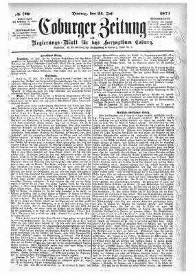 Coburger Zeitung Dienstag 24. Juli 1877