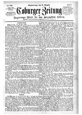 Coburger Zeitung Donnerstag 2. August 1877