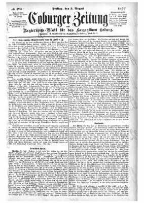 Coburger Zeitung Freitag 3. August 1877