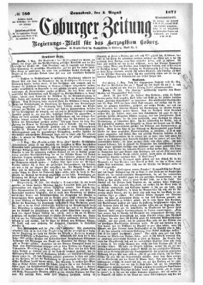 Coburger Zeitung Samstag 4. August 1877