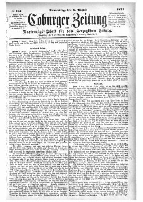 Coburger Zeitung Donnerstag 9. August 1877