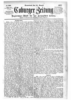 Coburger Zeitung Samstag 11. August 1877