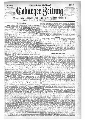 Coburger Zeitung Mittwoch 22. August 1877