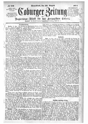 Coburger Zeitung Samstag 25. August 1877