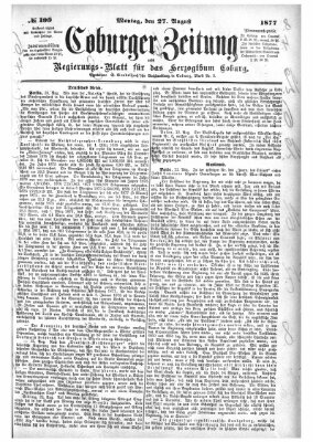 Coburger Zeitung Montag 27. August 1877