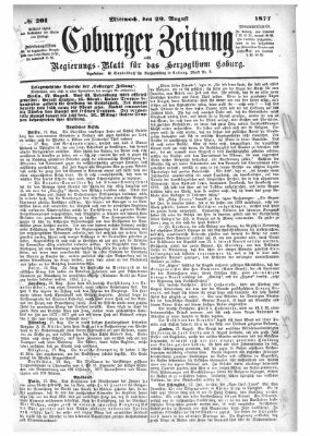 Coburger Zeitung Mittwoch 29. August 1877