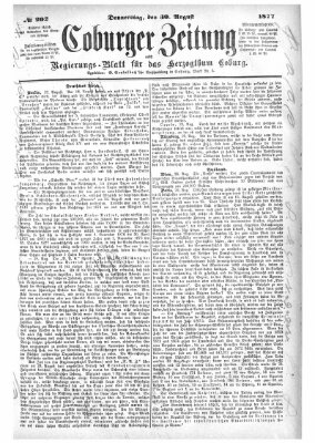 Coburger Zeitung Donnerstag 30. August 1877