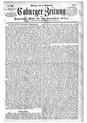 Coburger Zeitung Montag 3. September 1877