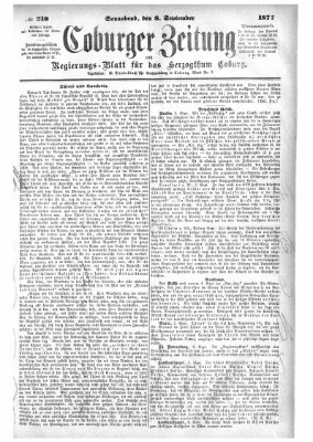 Coburger Zeitung Samstag 8. September 1877