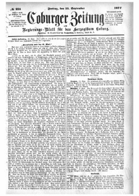 Coburger Zeitung Freitag 14. September 1877