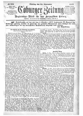 Coburger Zeitung Dienstag 25. September 1877