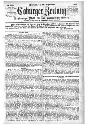 Coburger Zeitung Mittwoch 26. September 1877