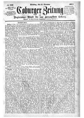 Coburger Zeitung Dienstag 2. Oktober 1877