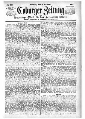 Coburger Zeitung Montag 8. Oktober 1877