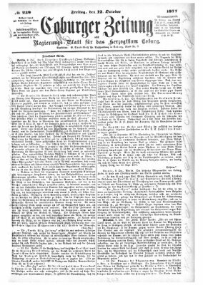 Coburger Zeitung Freitag 12. Oktober 1877