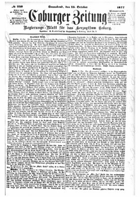 Coburger Zeitung Samstag 13. Oktober 1877