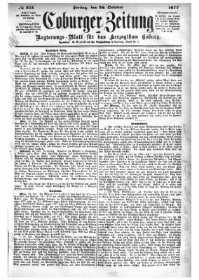 Coburger Zeitung Freitag 26. Oktober 1877