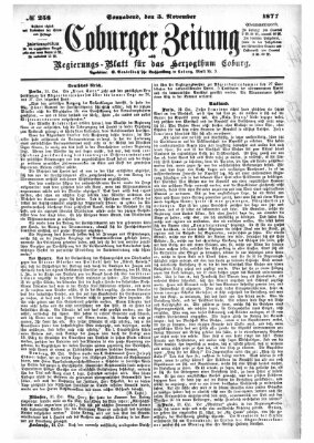 Coburger Zeitung Samstag 3. November 1877