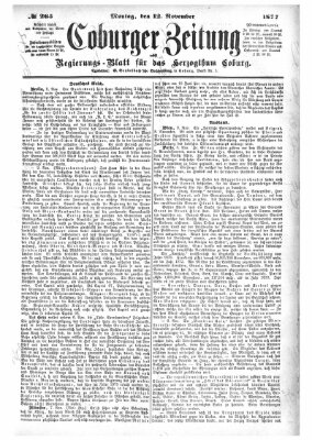 Coburger Zeitung Montag 12. November 1877