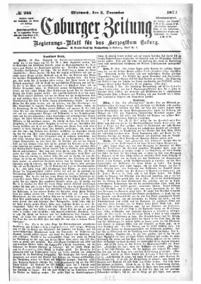 Coburger Zeitung Mittwoch 5. Dezember 1877