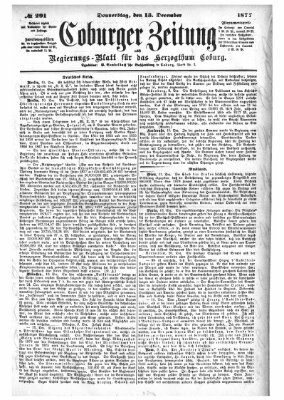 Coburger Zeitung Donnerstag 13. Dezember 1877