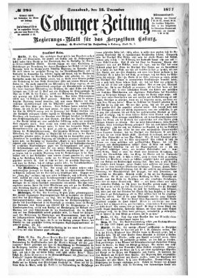 Coburger Zeitung Samstag 15. Dezember 1877