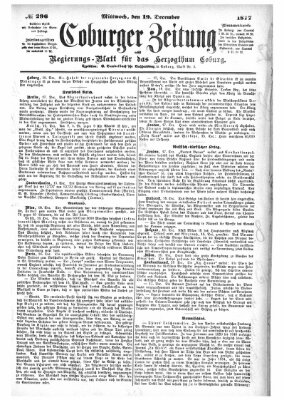 Coburger Zeitung Mittwoch 19. Dezember 1877