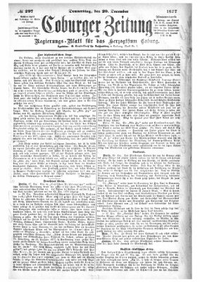 Coburger Zeitung Donnerstag 20. Dezember 1877