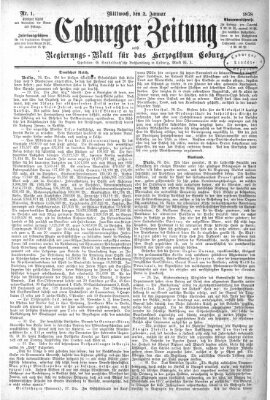 Coburger Zeitung Mittwoch 2. Januar 1878