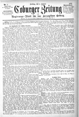 Coburger Zeitung Freitag 4. Januar 1878