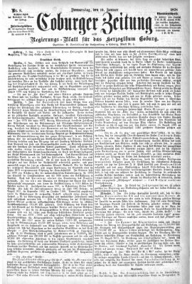 Coburger Zeitung Donnerstag 10. Januar 1878