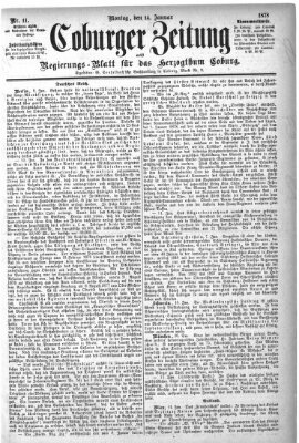 Coburger Zeitung Montag 14. Januar 1878