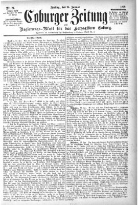 Coburger Zeitung Freitag 25. Januar 1878