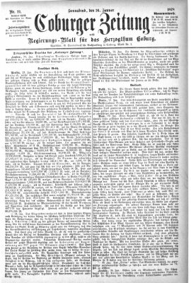 Coburger Zeitung Samstag 26. Januar 1878