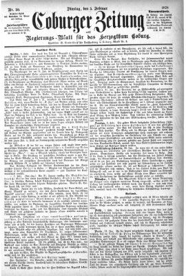 Coburger Zeitung Dienstag 5. Februar 1878